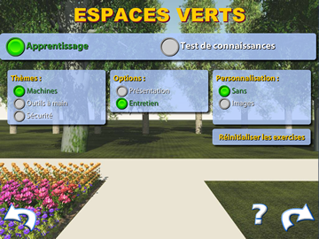 Apprentissages professionnels : ESPACE VERTS