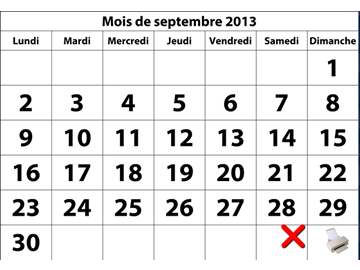 Impression de calendriers mensuels